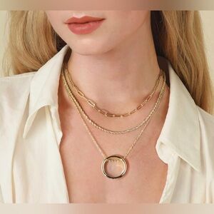 NWT 14K Gold Plated Lock Paperclip Link Chain Padlock Necklace Non-Tarnish